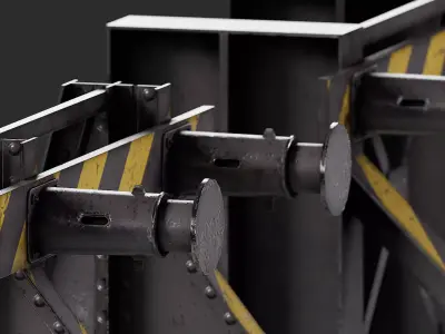 Train Buffer Stops Low-poly 3D model