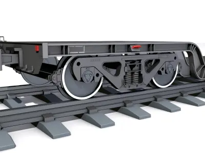 wagon big platform 3D model