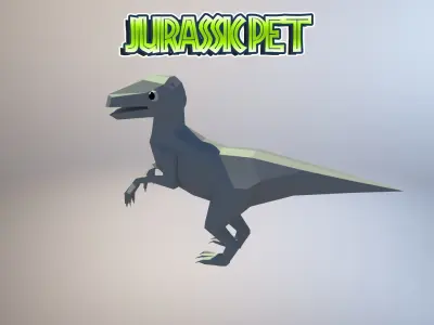 Velociraptor jurassic pet Low-poly 3D model