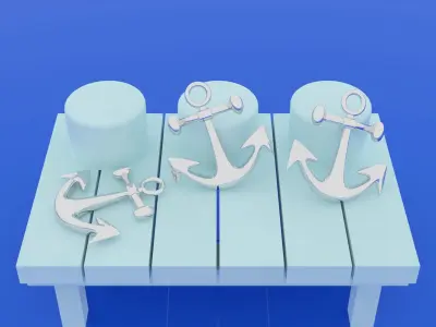 Ship Anchor Low-poly 3D model