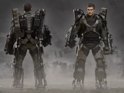 Exosuit from Edge of Tomorrow Low-poly 3D model