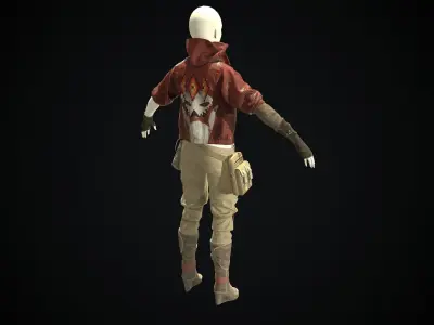 Female set 3 character Low-poly 3D model