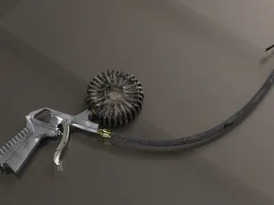 Compressor Extension for inflating tires Low-poly 3D model