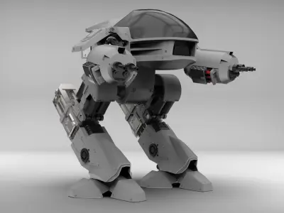 ED209 - Police Robot in High Poly 3D model