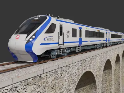 Vande Bharat Train Express Low-poly 3D model