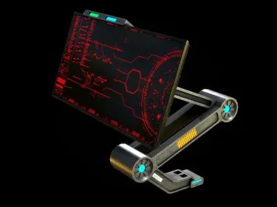 Sci Fi Monitor Low-poly 3D model Low-poly 3D model