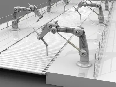 Robotic Assembly Line 3D model