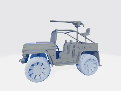 War Jeep Low-poly 3D model