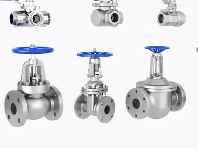 Industrial Valve And Pipe Fitting Mega Collection 3D model