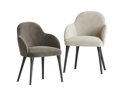 Giulia Velvet Dining Chair Cb2 3D model