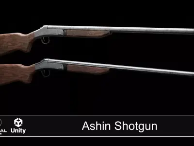 Ash Industries Singleshot Shotgun -3D Low Poly Low-poly 3D model