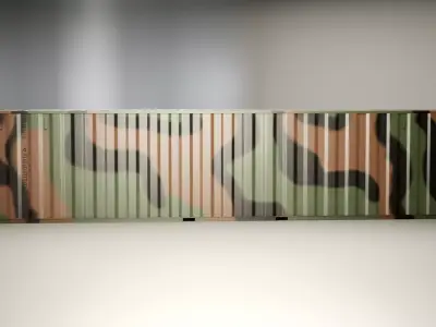 Intermodal Military Shipping Container 40-foot-long Low-poly 3D model