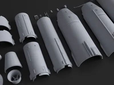 Kitbash Kit - 90 Tubes and Cylinders V1 3D model