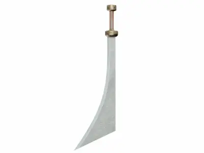 Curved sword 9 Low-poly 3D model