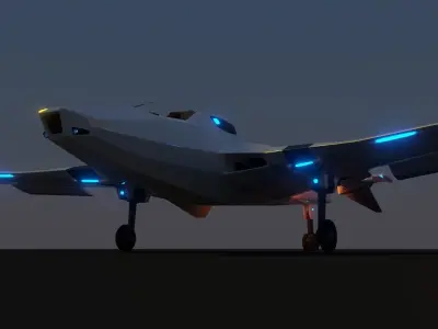Futuristic Sky glyder Low-poly 3D model