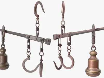 Antique Roman Steelyard Balance Scale 3D model