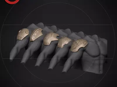 Sci fi shoulder armour kitbash v1 pack of 5 3D model