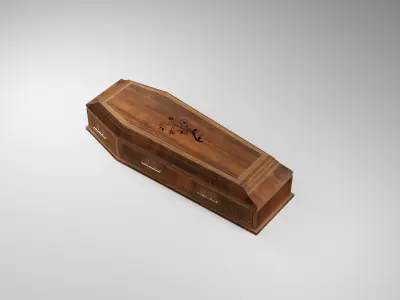 Medieval Coffin Low-poly 3D model