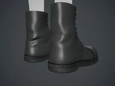 Black Boots Style 1  Low-poly 3D model