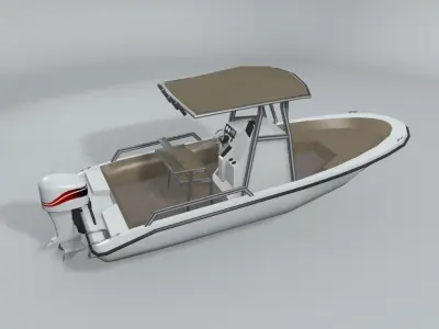 Fishing Motor Boat Boston Whaler 2  LOWEST Low-poly 3D model