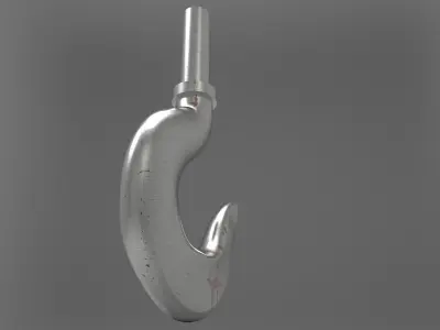 Crane hook with pulley block 3D model