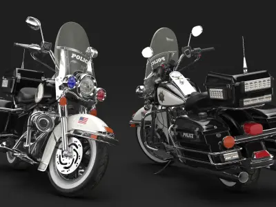 US Sheriff Road King Motorcycle Parked  purchase 3D model