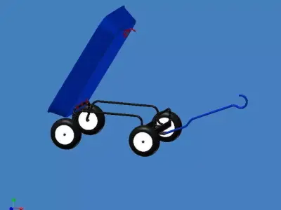4 wheeled heavy duty tilt trailer Free 3D model
