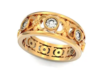 diamond wedding ring 1285 3D print model