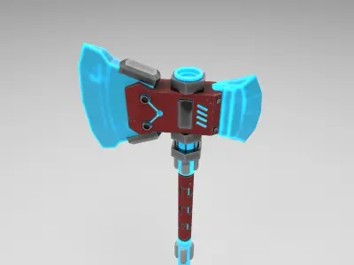 Stylized War Axe Low-poly 3D model purchase