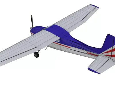 Cessna 180 Skywagon Low-poly 3D model