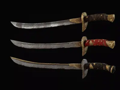 Desert Warrior Sabre Low-poly 3D model