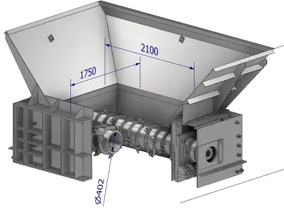 Toothed Roll Crusher Coal Processing Equipment 3D model