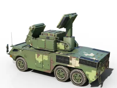 4 coatings of PLA HQ17A HQ-17A SURFACE-TO-AIR MISSILE SYSTEM Low-poly 3D model
