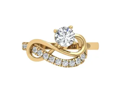 Solitaire Engagement Ring 3D print model 91
