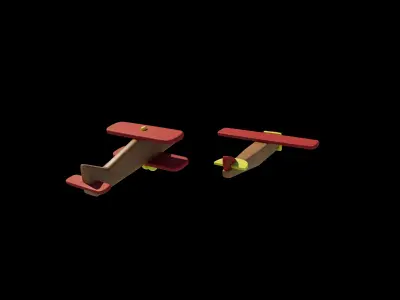 Wooden Airplane 3D model purchase