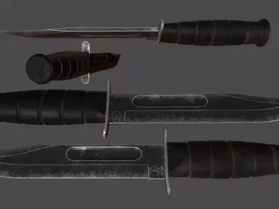 knife 3 Low-poly 3D model