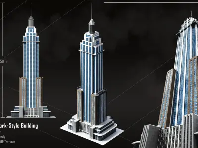 15 Newyork Building Collection-lowpoly 3D Model Low-poly 3D model
