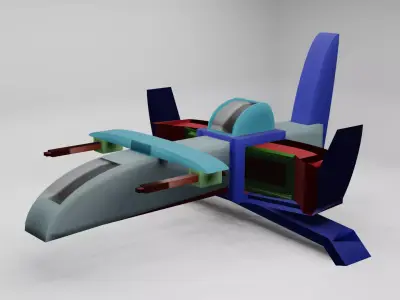 Lowpoly cartoon spaceship Low-poly 3D model