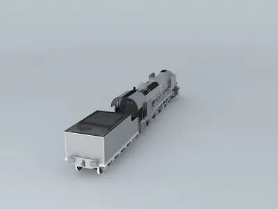 Locomotive silver train Free 3D model