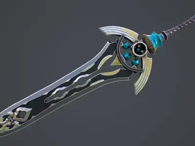 Fantasy Sword 7 3D Model Low-poly 3D model