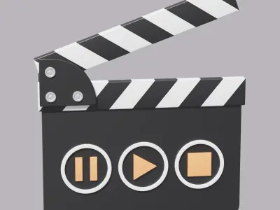 Cartoon Clapper Board 3D model
