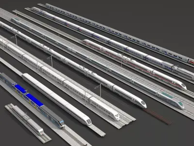 train-bullet train-rail train 3D model purchase