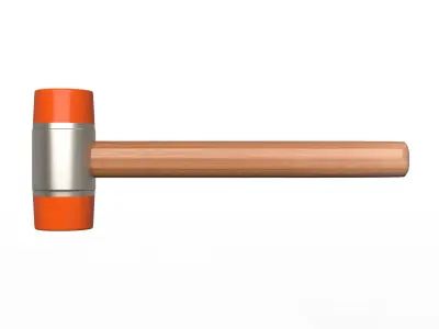 Soft Plastic Hammer Tool Low-poly 3D model