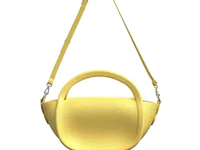 Yellow Leather Tote Bag 3D model