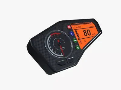 Meter console Low-poly 3D model