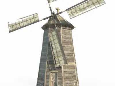Medieval architecture windmill mill 3D model