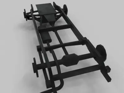 Chassis military vehicle Low-poly 3D model