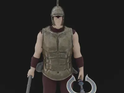 Ancient Soldier with Weaponns 3D model