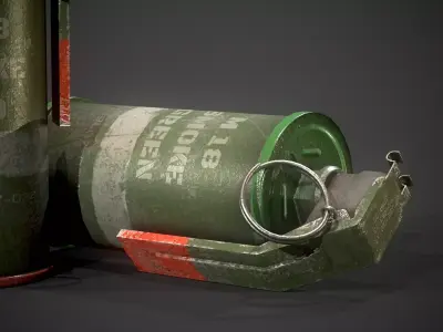 M18 Smoke grenade Lowpoly game asset Low-poly 3D model
