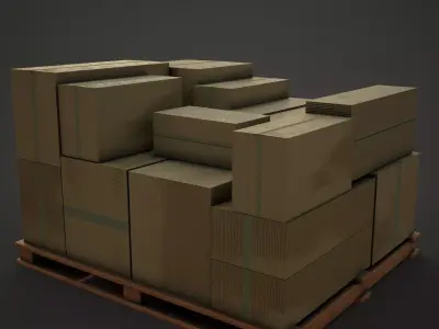 cardboard boxes Low-poly 3D model order